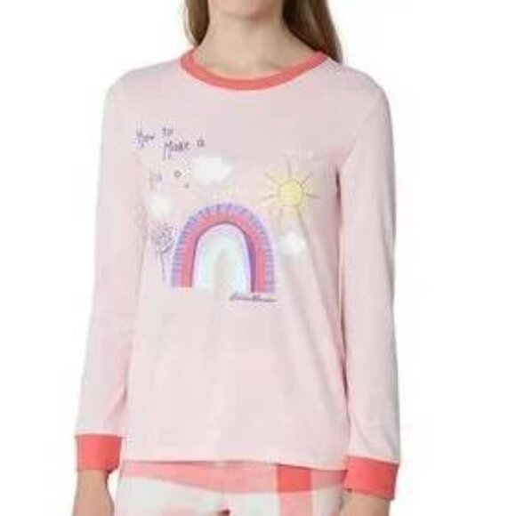 Eddie Bauer Pink Long Sleeve Pajamas Top for girl, size XS (5/6) - Picture 1 of 6